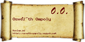 Osváth Ompoly névjegykártya